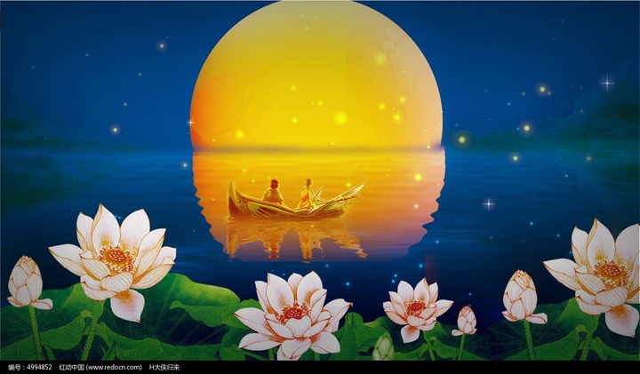 中秋七夕月亮爱情视频素材