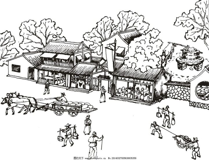 植物  简笔画 建筑物 其它风景 自然 简笔画 古代 亭子 简笔画 图片大