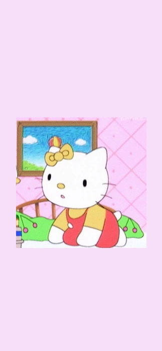 Hello Kitty手绘卡通手机壁纸 高清壁纸 手机壁纸 电脑壁纸 叶子壁纸